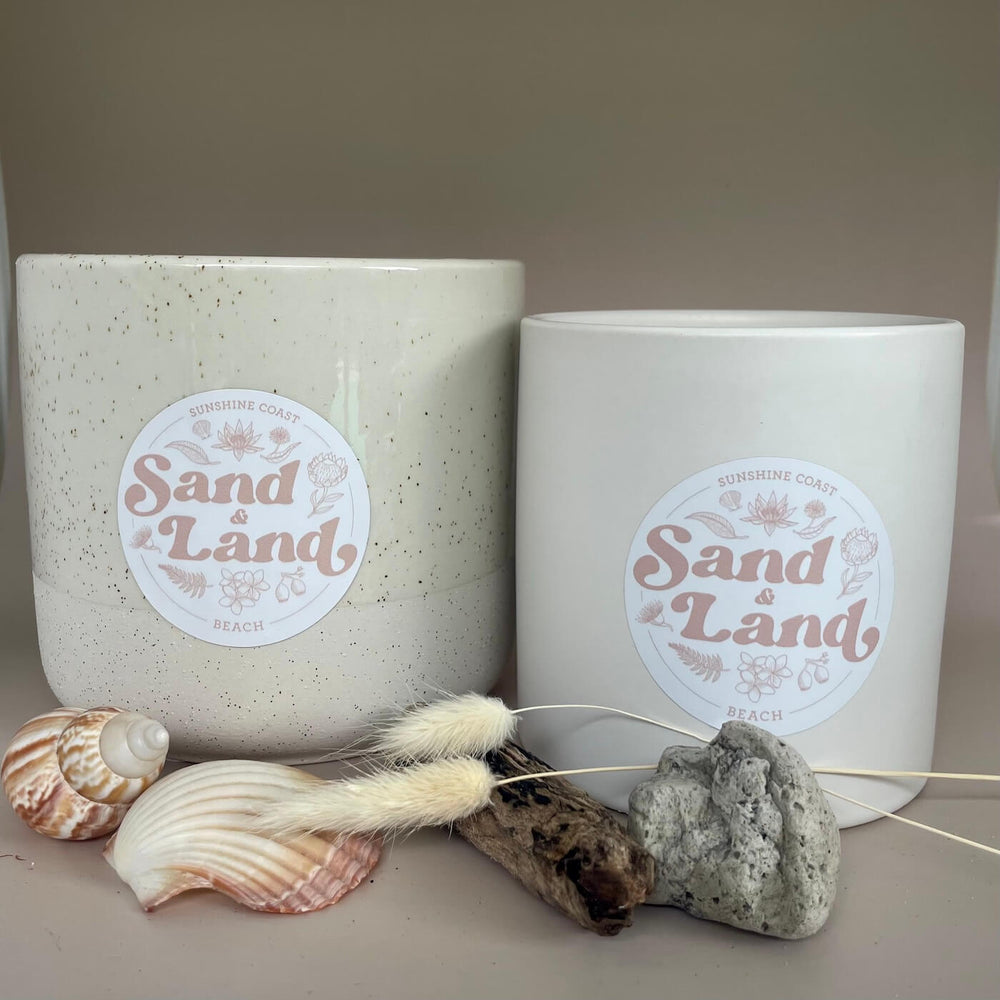 CERAMIC OUTDOOR CANDLE - BEACH (LARGE)